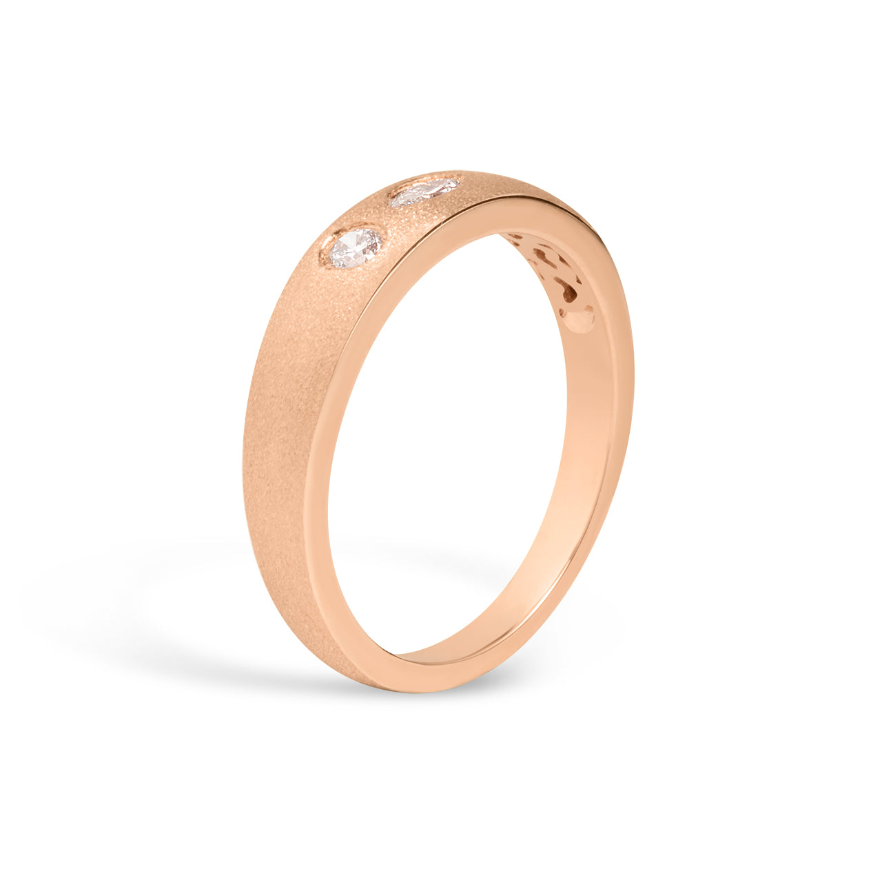 Diamond Marquise & Round Flush Toi Et Moi Band