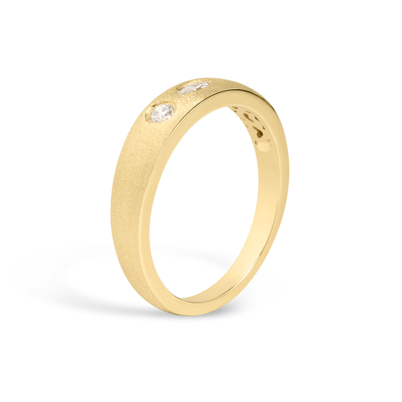 Diamond Marquise & Round Flush Toi Et Moi Band