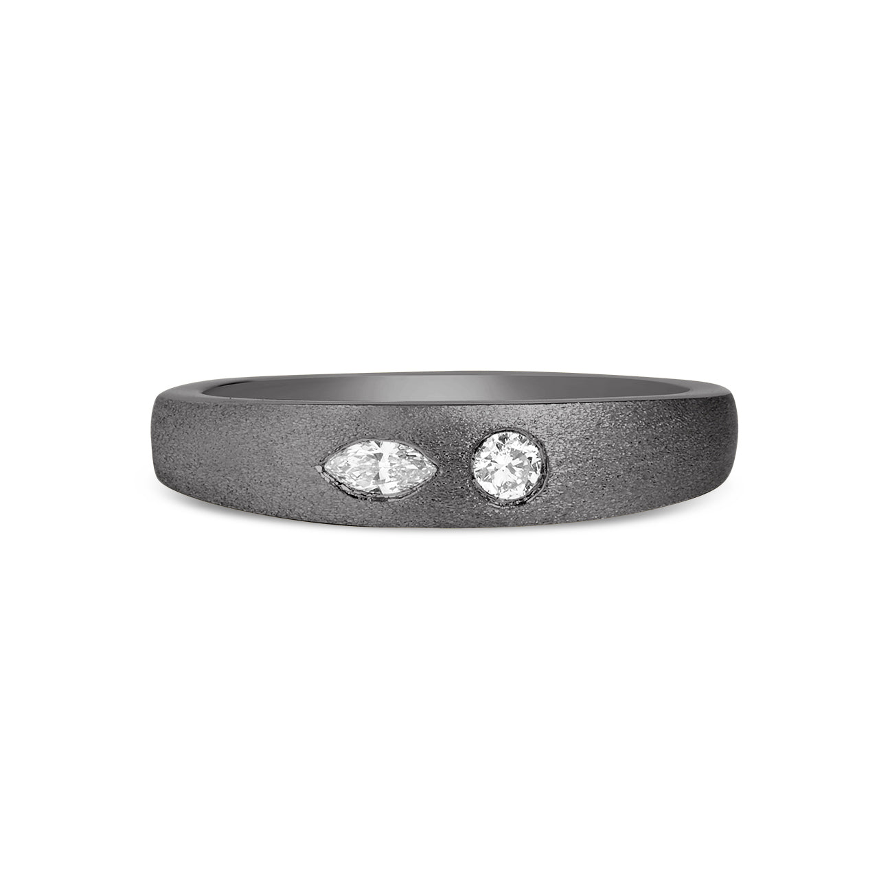 Diamond Marquise & Round Flush Toi Et Moi Band