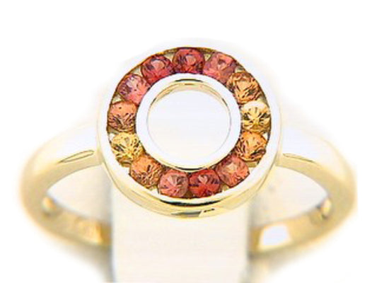 ORANGE SAPPHIRE RING, 14KY (H/U)