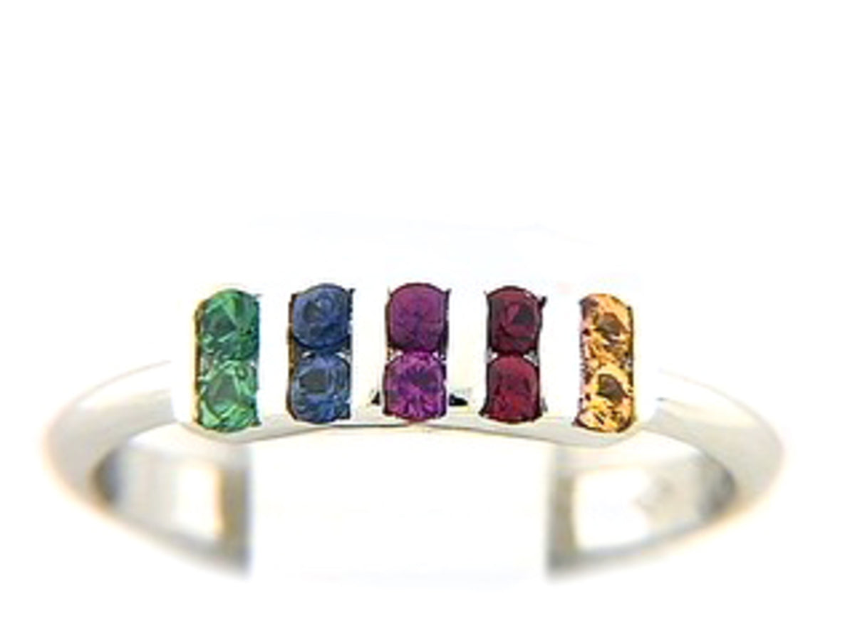 RAINBOW SAPPHIRE & TSAVORITE RING