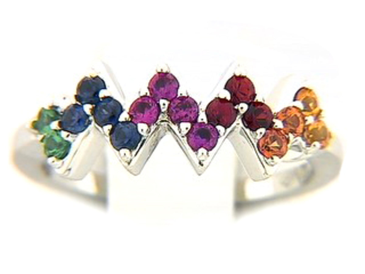RAINBOW SAPPHIRE & TSAVORITE RING
