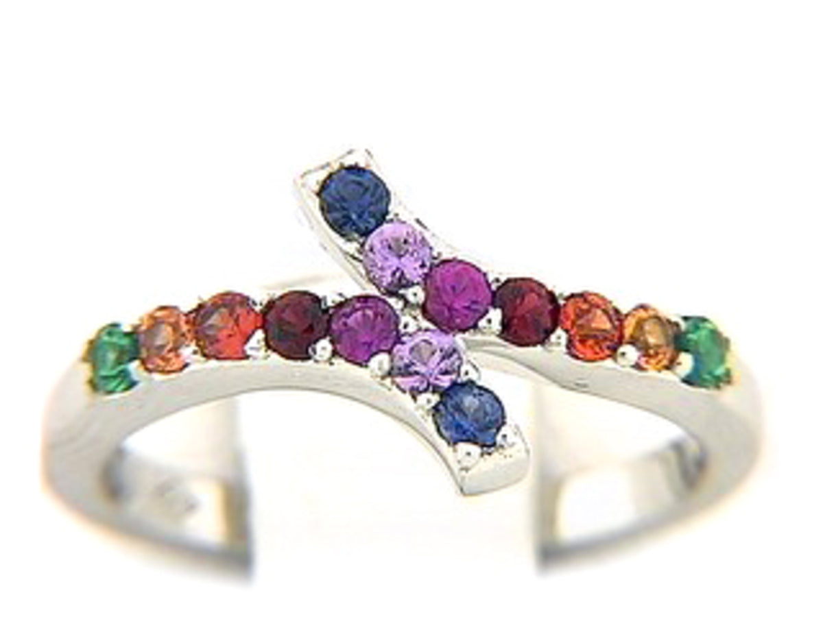RAINBOW SAPPHIRE & TSAVORITE RING