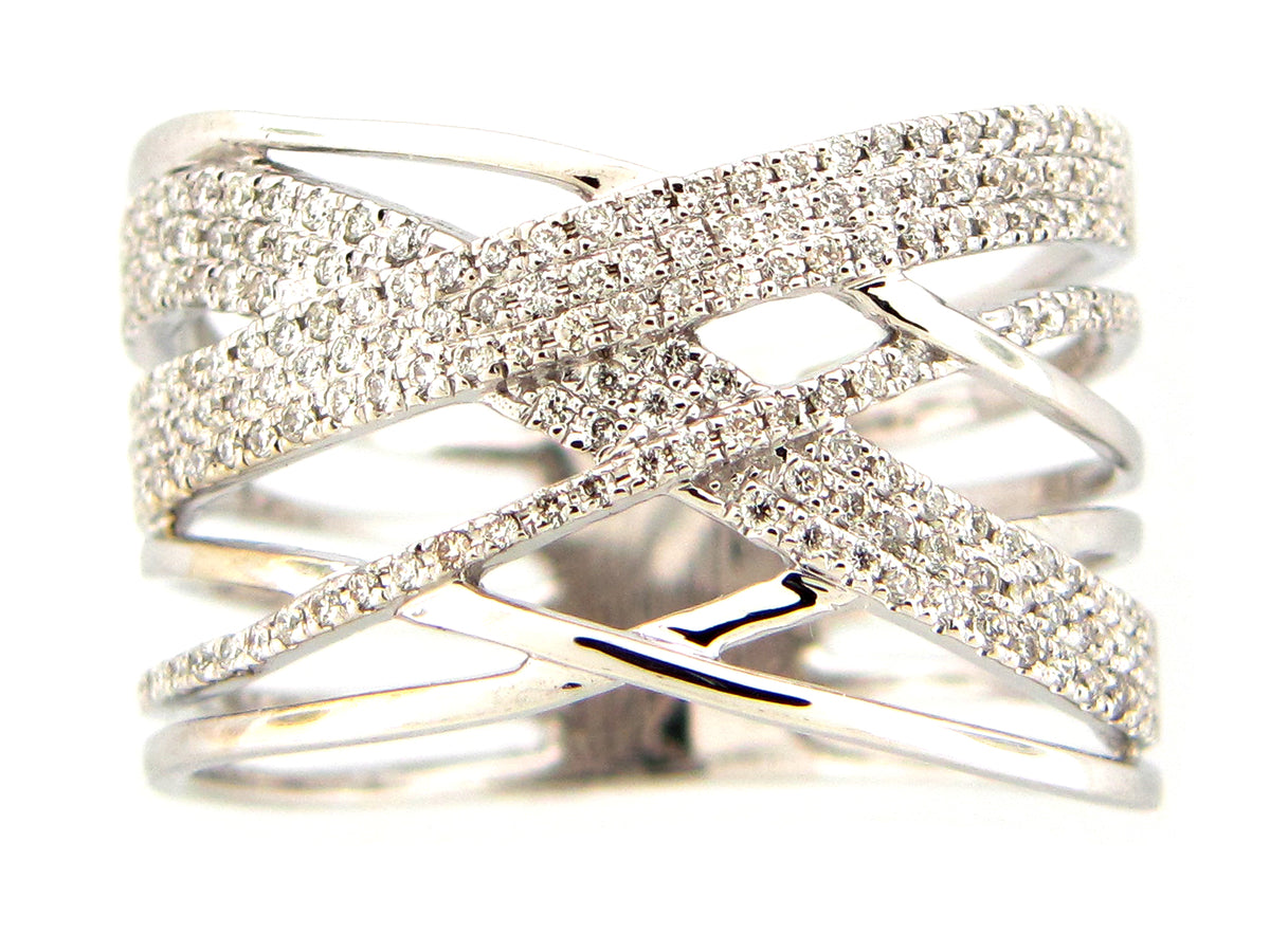 DIAMOND MULTI STRAND RING, 14KW (N)