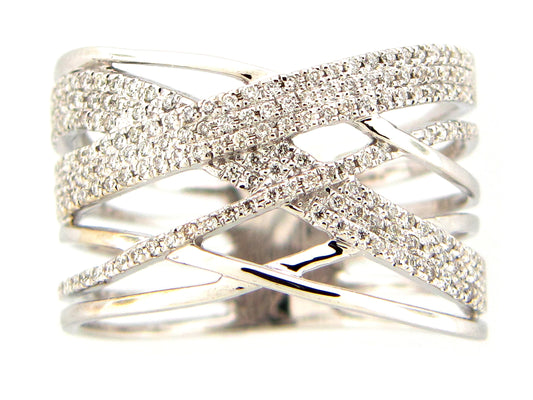 DIAMOND MULTI STRAND RING, 14KW (N)