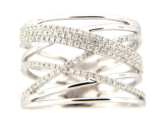 DIAMOND MULTI STRAND RING, 14KW (N)
