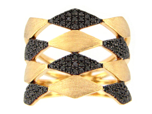 BLACK DIAMOND RING, 14KY (N)