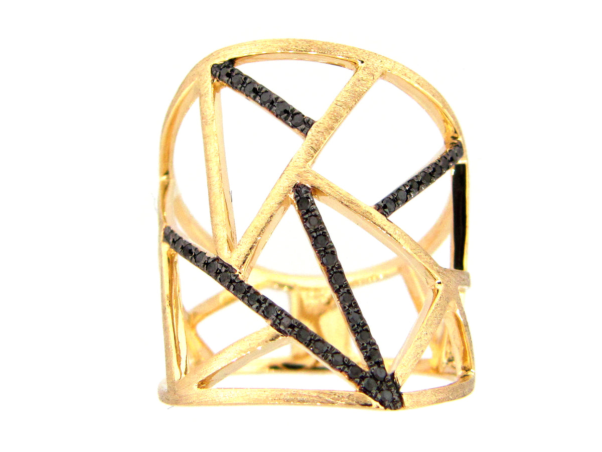 BLACK DIAMOND RING, 14KY (R)
