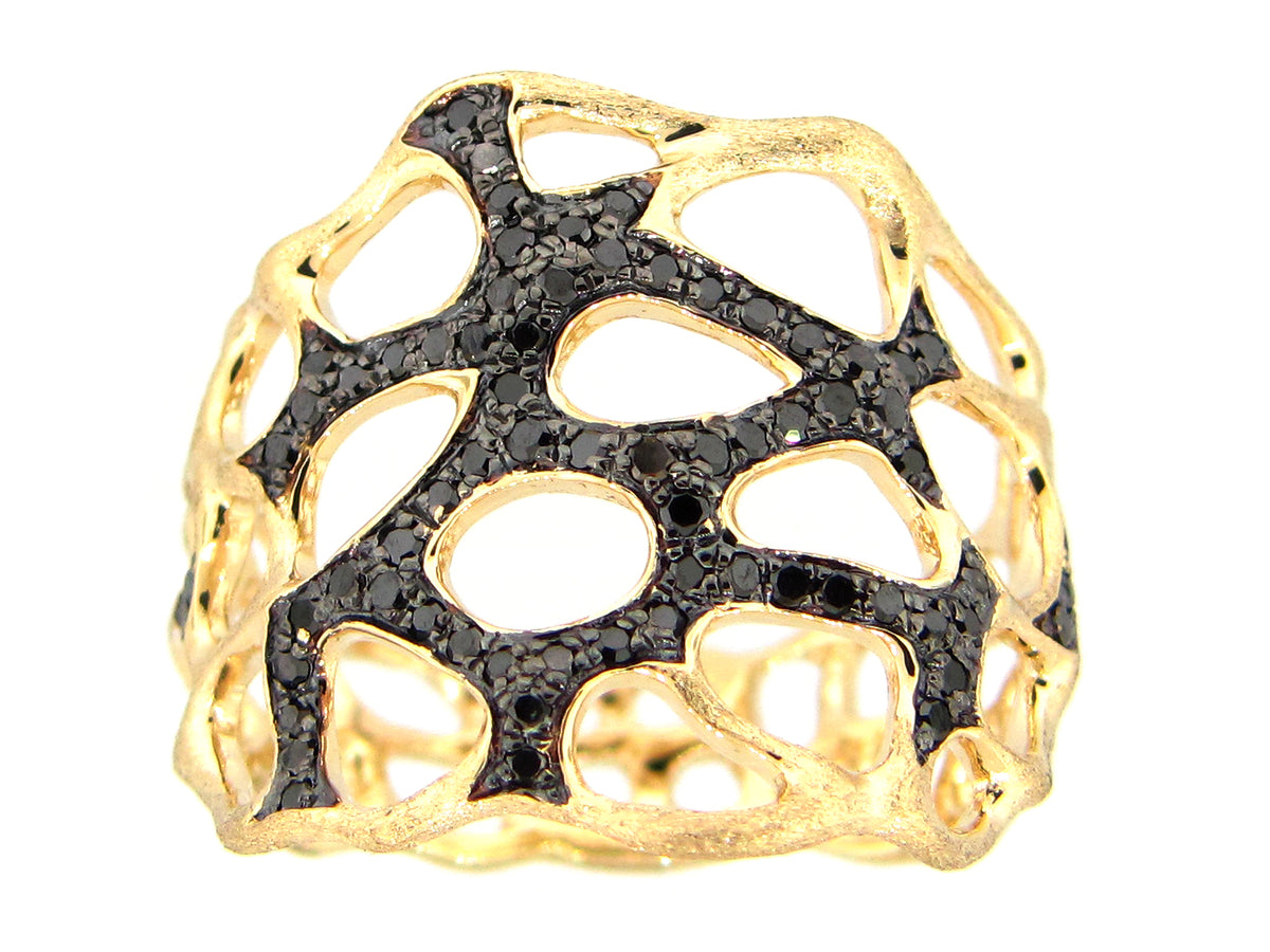 BLACK DIAMOND RING, 14KY (R)