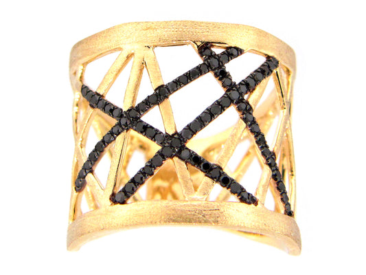 BLACK DIAMOND LATTICE RING, 14KY (R)