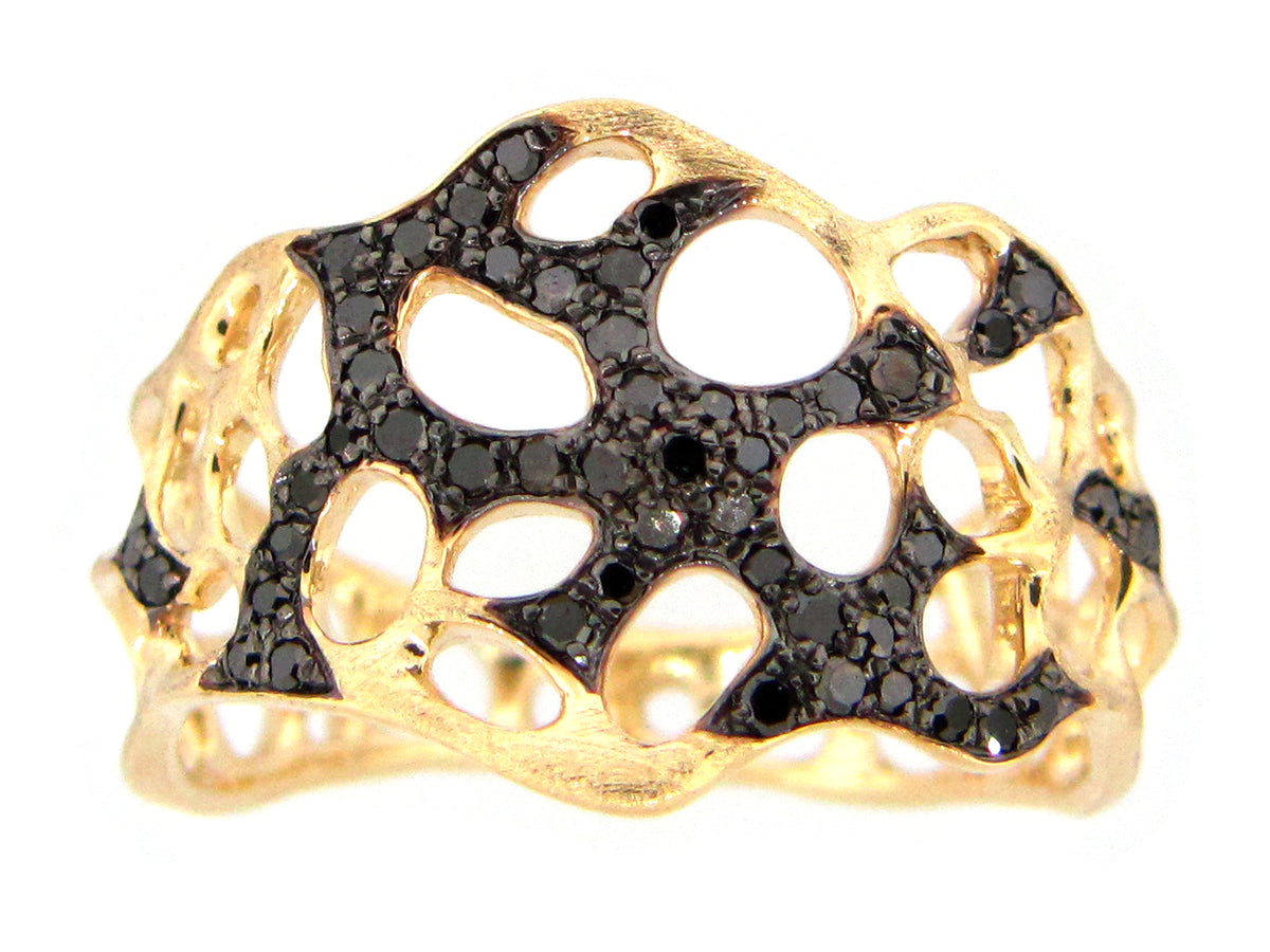 BLACK DIAMOND RING, 14KY (R)