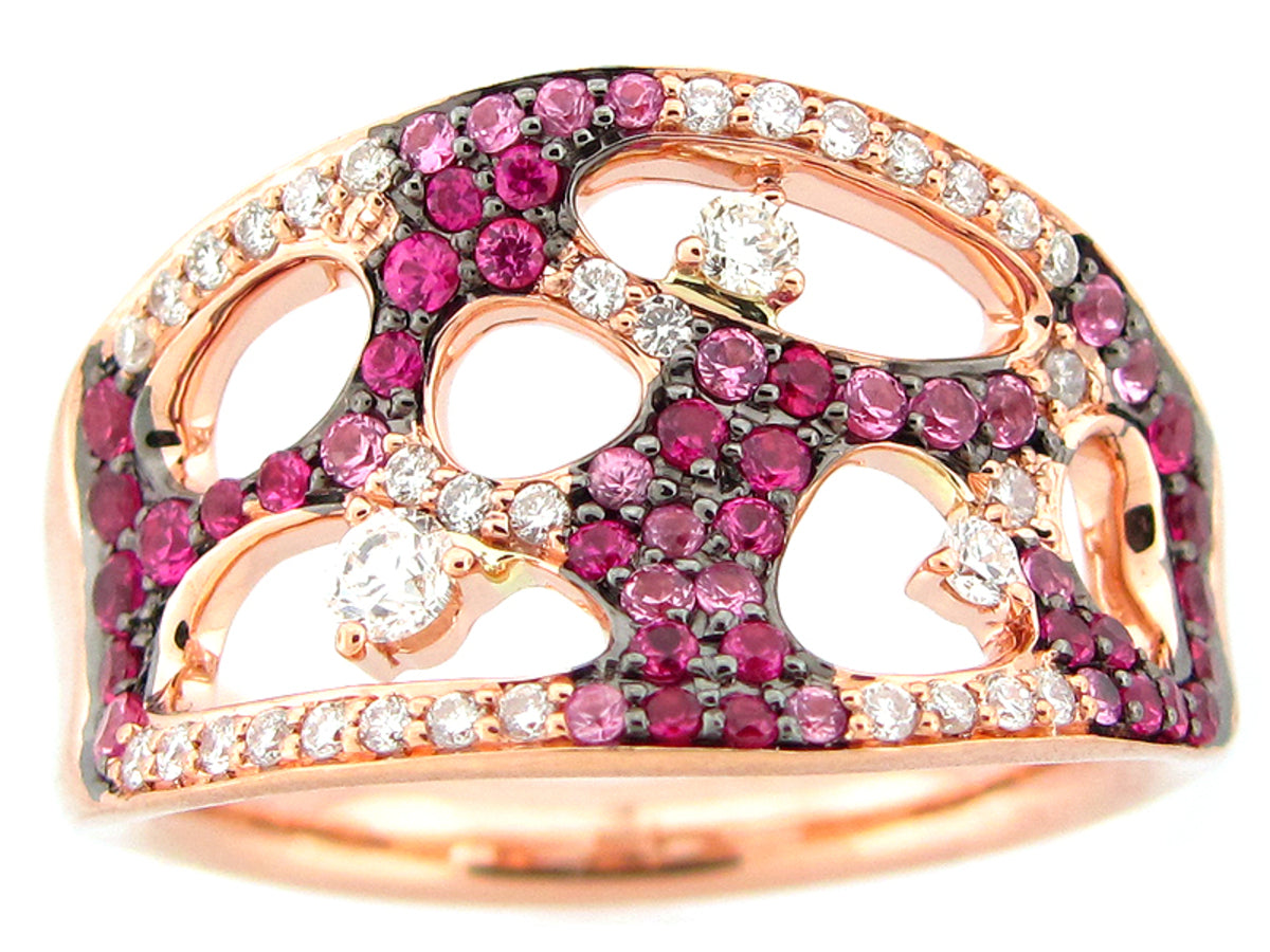 PINK SAPPHIRE & DIAMOND RING, 14KR (H)