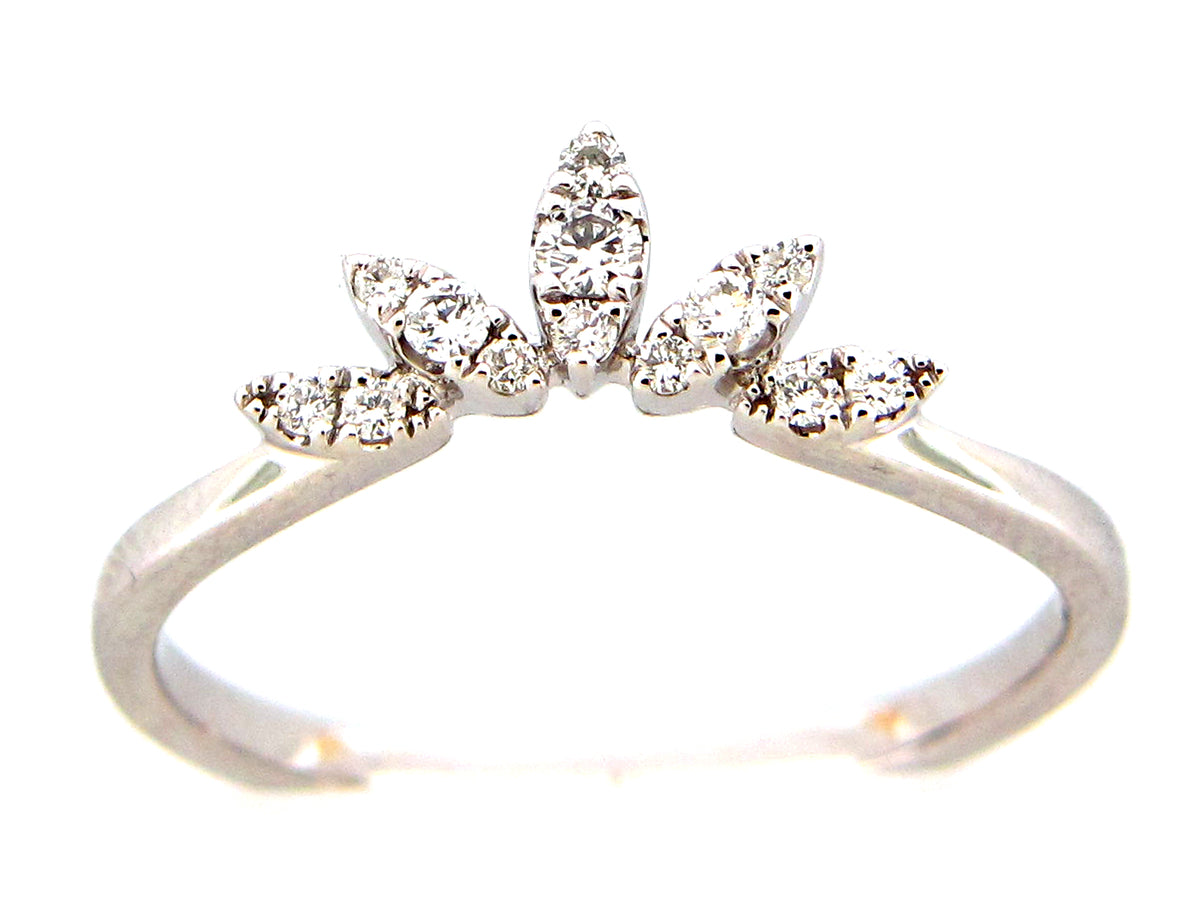 Diamond Crown Ring, 5mm, 18kw (N)