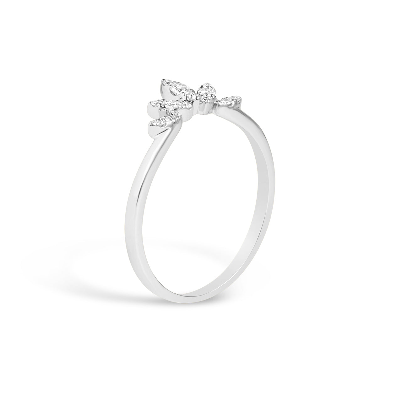 Diamond Chevron V Ring