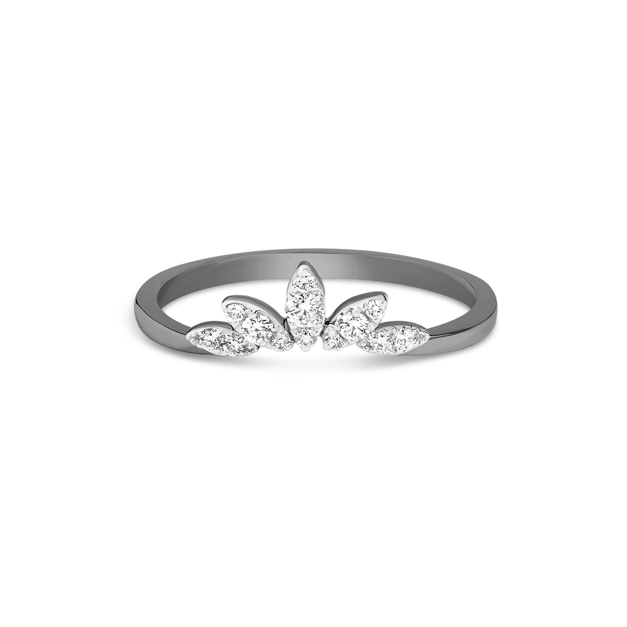 Diamond Chevron V Ring