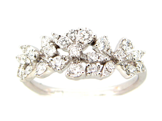 DIAMOND FLORETTE RING, 14KW (N)