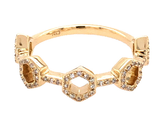 DIAMOND HEXAGON RING