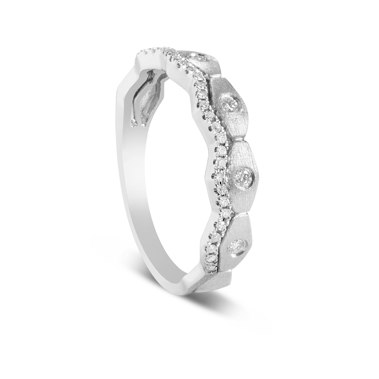 Diamond Geometric Wavy Duet Band