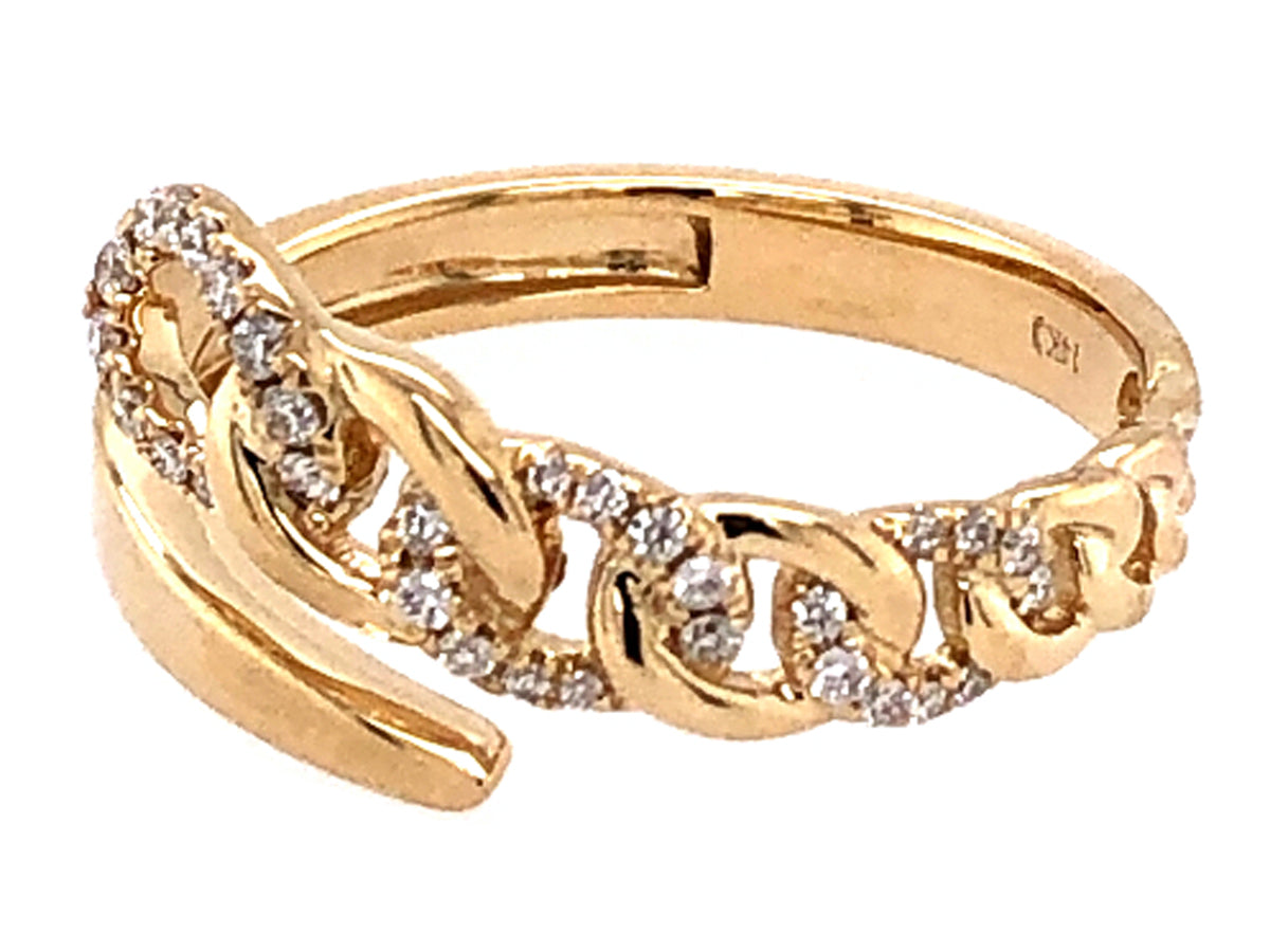 DIAMOND LINK WRAP AROUND RING, 14KY (N)