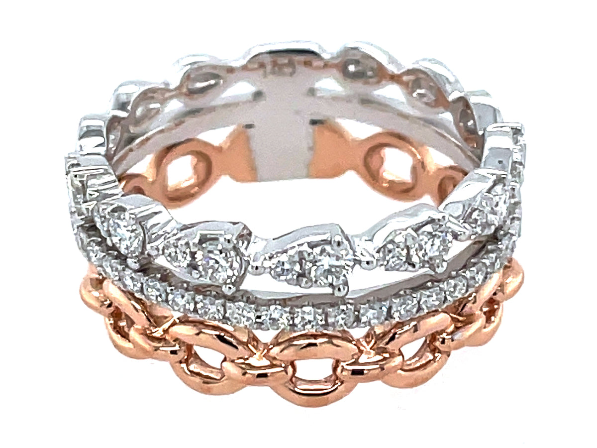 DIAMOND LINK STACK RING, 14KWR (N)
