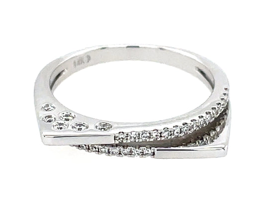 Diamond Flat Split Shank Bypass Ring
