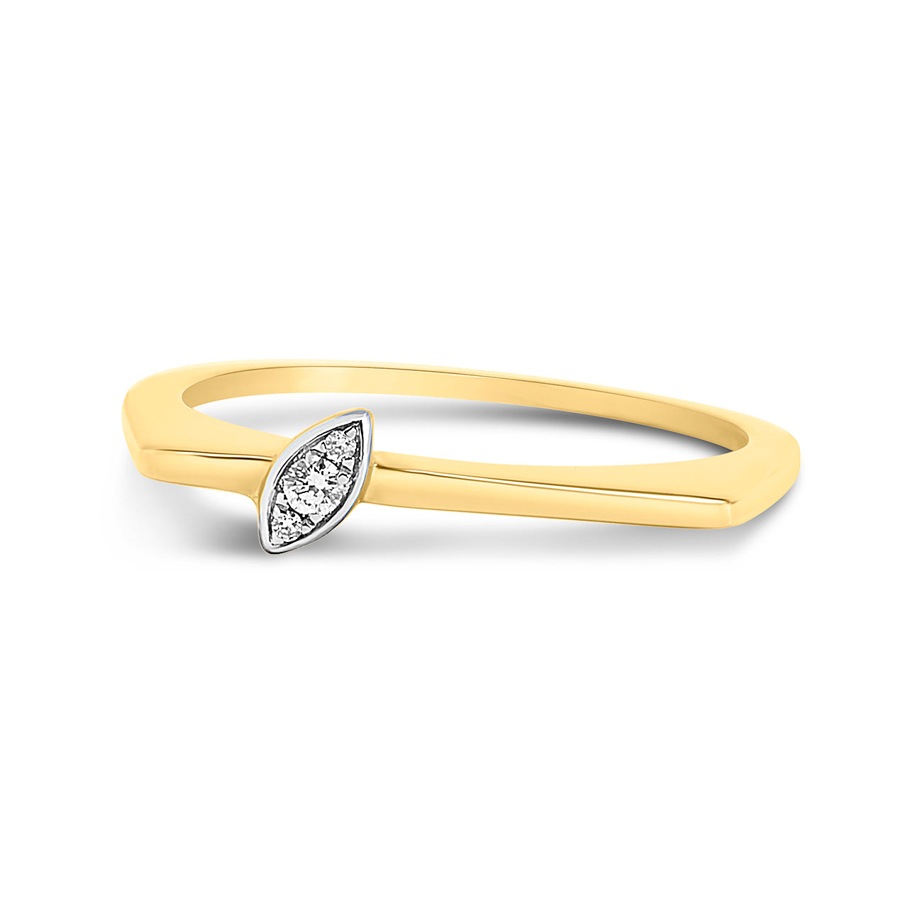 Diamond Marquise Shape Square Ring
