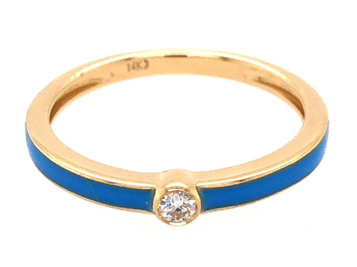 DIAMOND BLUE ENAMEL RING