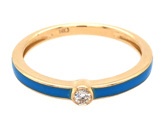 DIAMOND BLUE ENAMEL RING