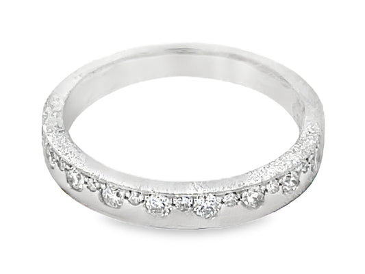 DIAMOND OFFSET RING, SIZE 4.5, SATIN FINISH