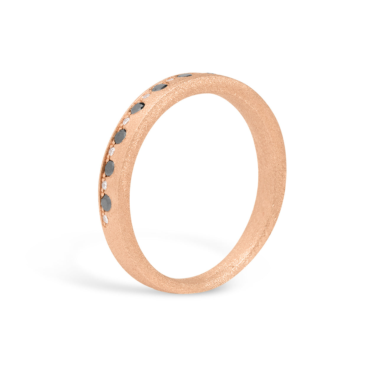 Black & White Diamond Alternating Flush Stackable Band