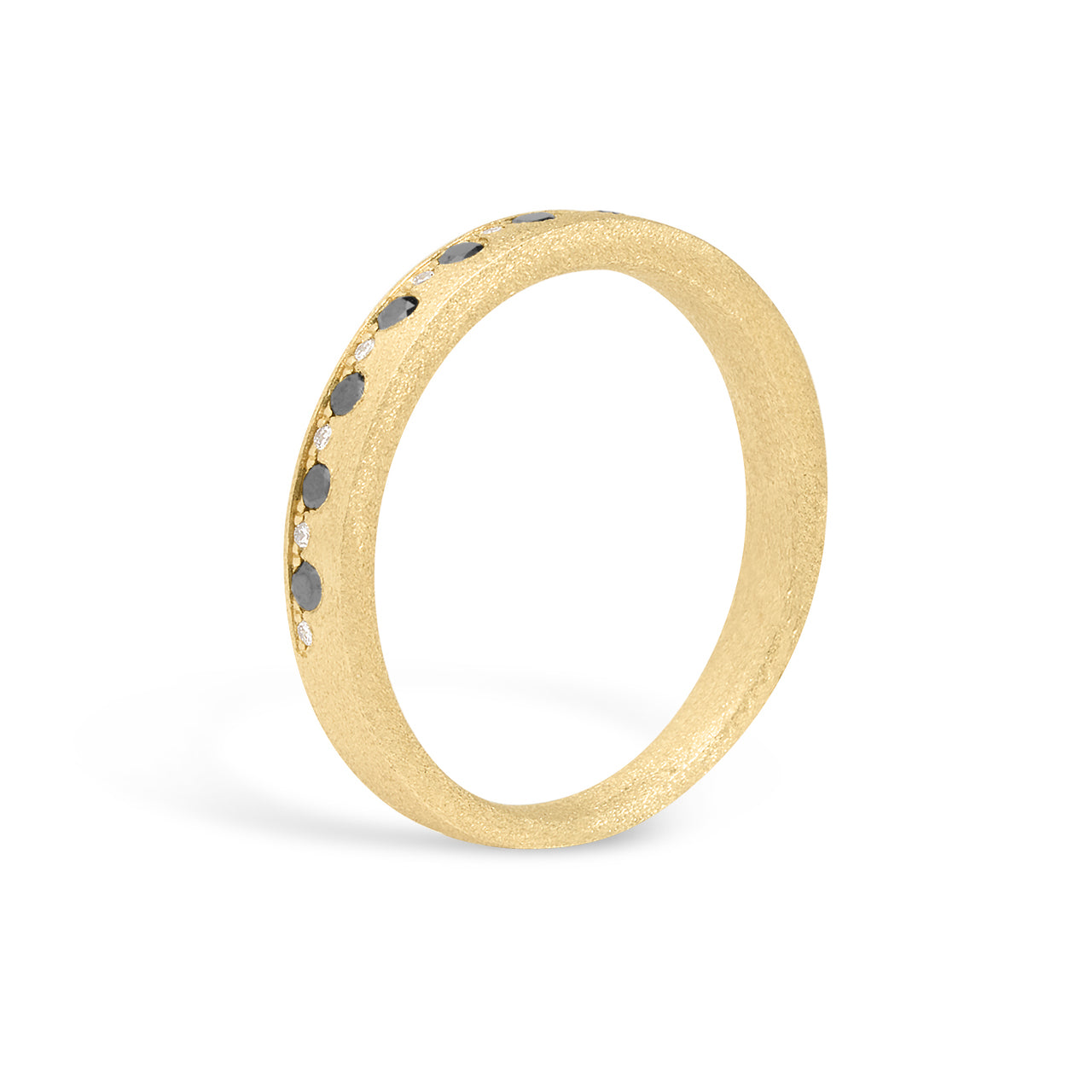 Black & White Diamond Alternating Flush Stackable Band