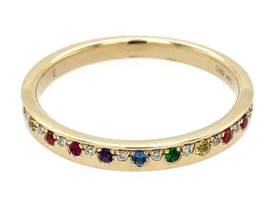 Ru- Os-Ys-Ts-Sa-Am-Ru-Os-Ys Diamond Ring, High Polish, Ring Size 9.50