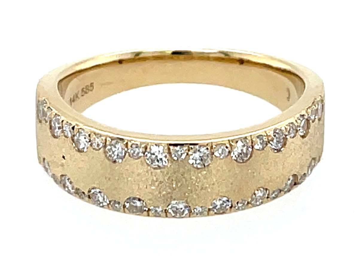 Diamond Double Offset Ring, 5.7mm, Satin Finish