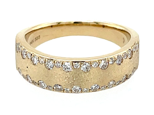 Diamond Double Offset Ring, 5.7mm, Satin Finish