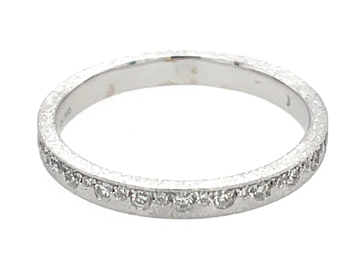 Diamond Offset Ring, Beveled Edge, Size 9.5, Satin Finish