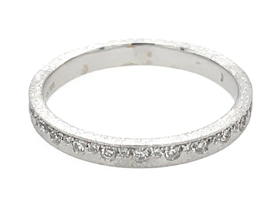 Diamond Offset Ring, Beveled Edge, Size 9.5, Satin Finish