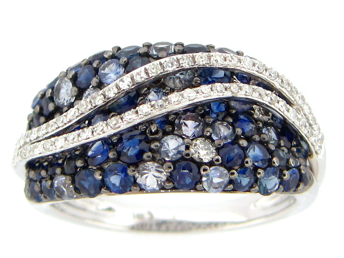 SAPPHIRE & DIAMOND RING, 14KW (H)
