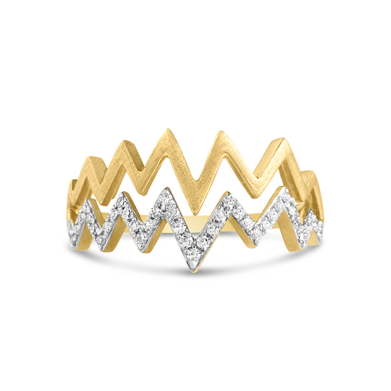 Diamond Zig Zag Duet Ring