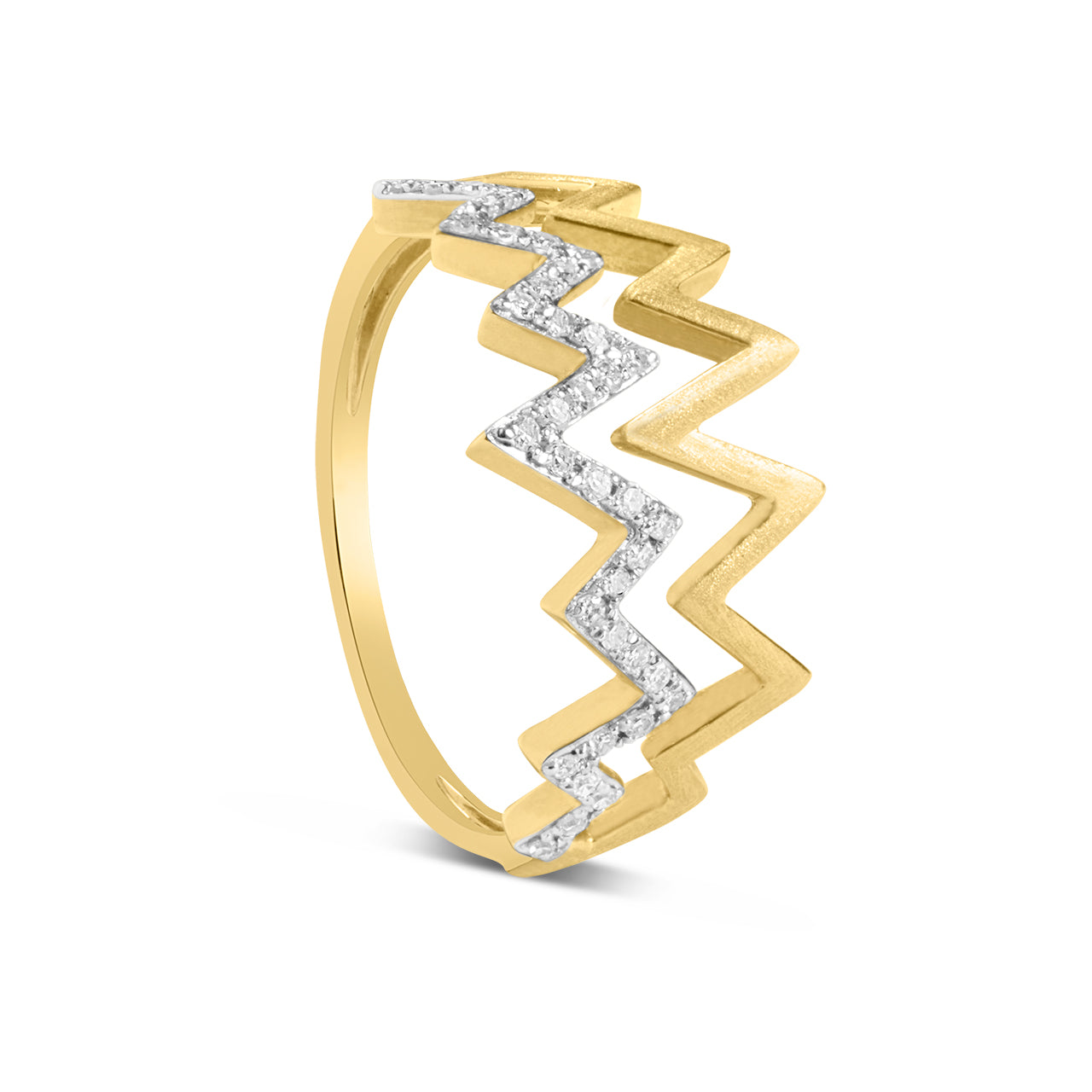 Diamond Zig Zag Duet Ring