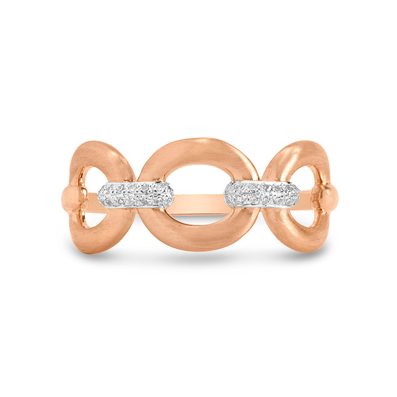 Diamond Oval Link Ring