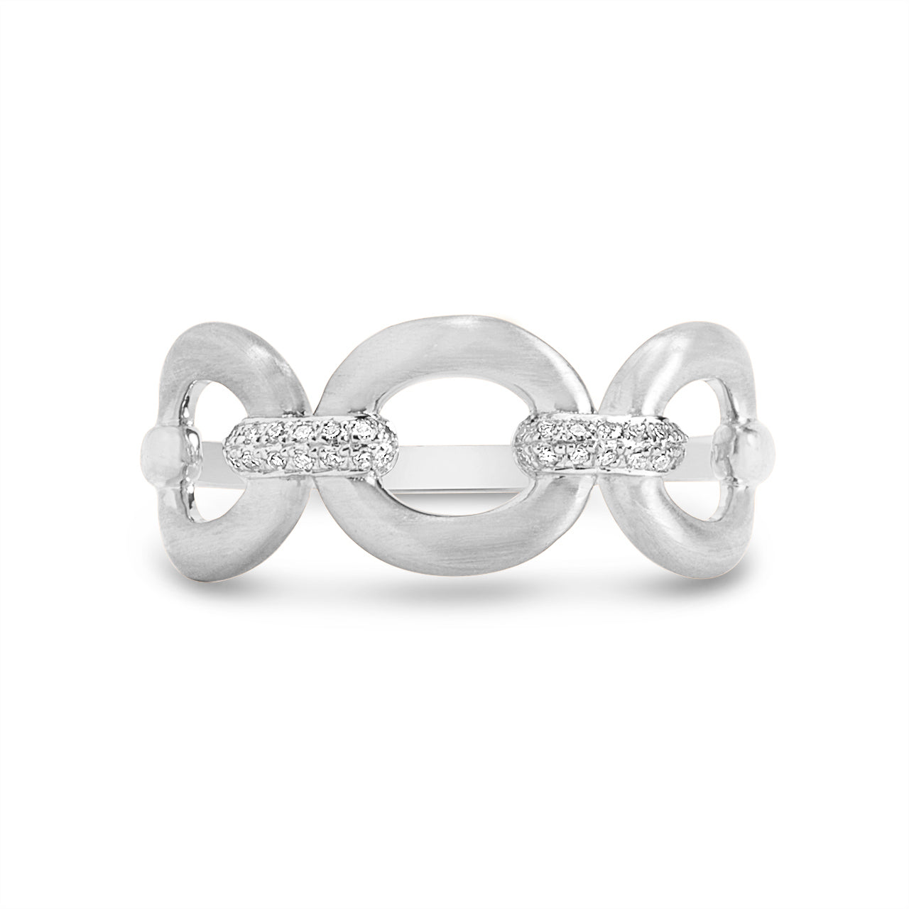 Diamond Oval Link Ring