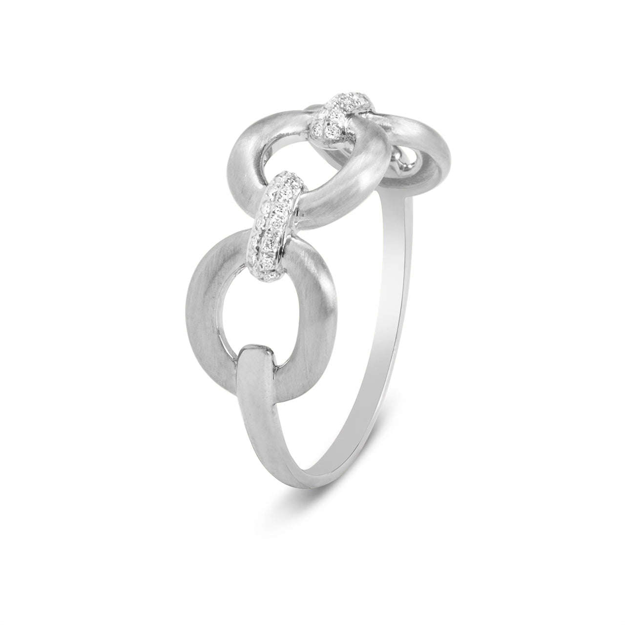 Diamond Oval Link Ring