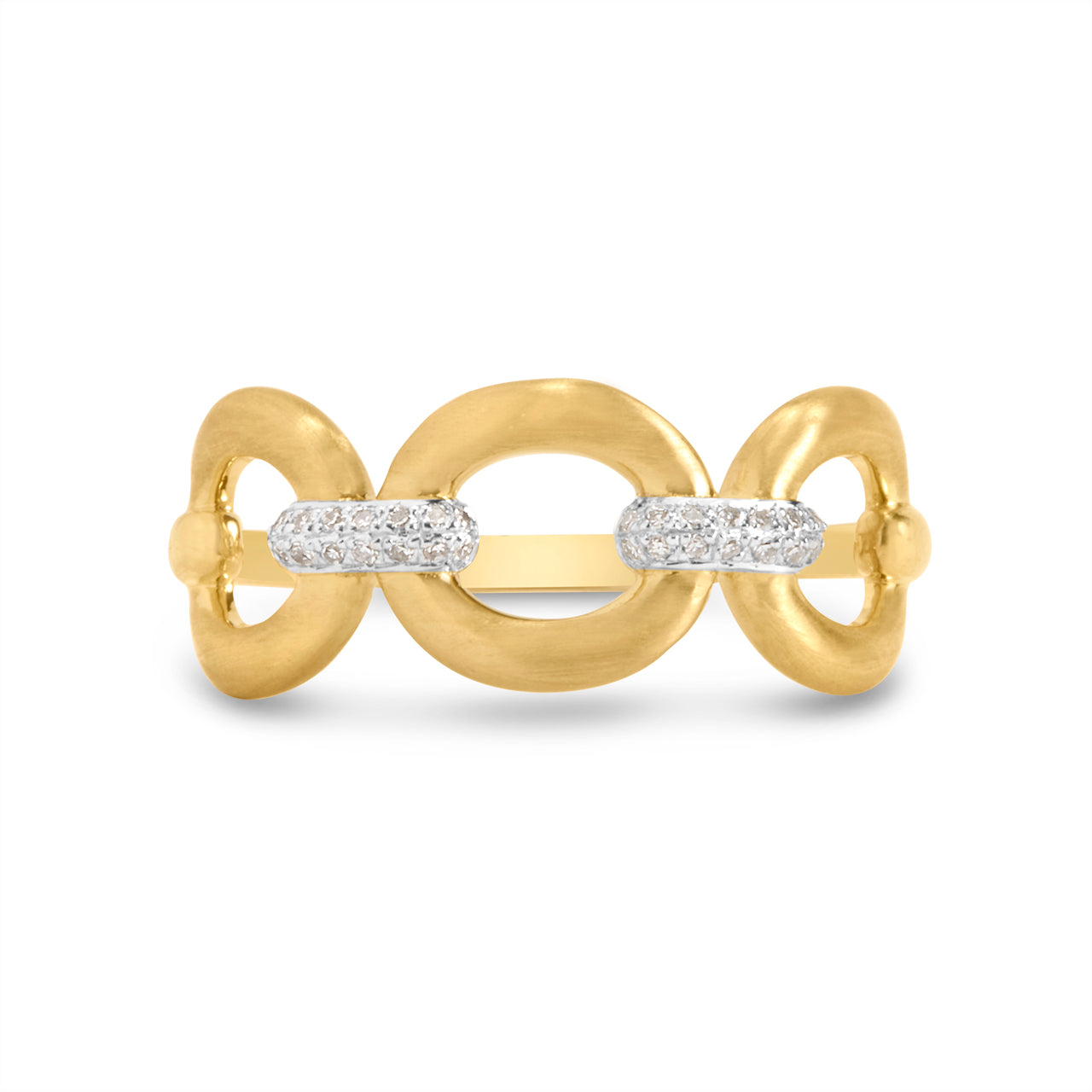 Diamond Oval Link Ring
