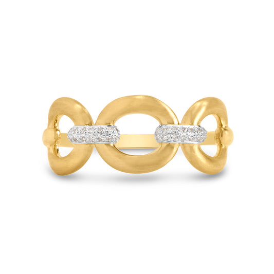 Diamond Oval Link Ring