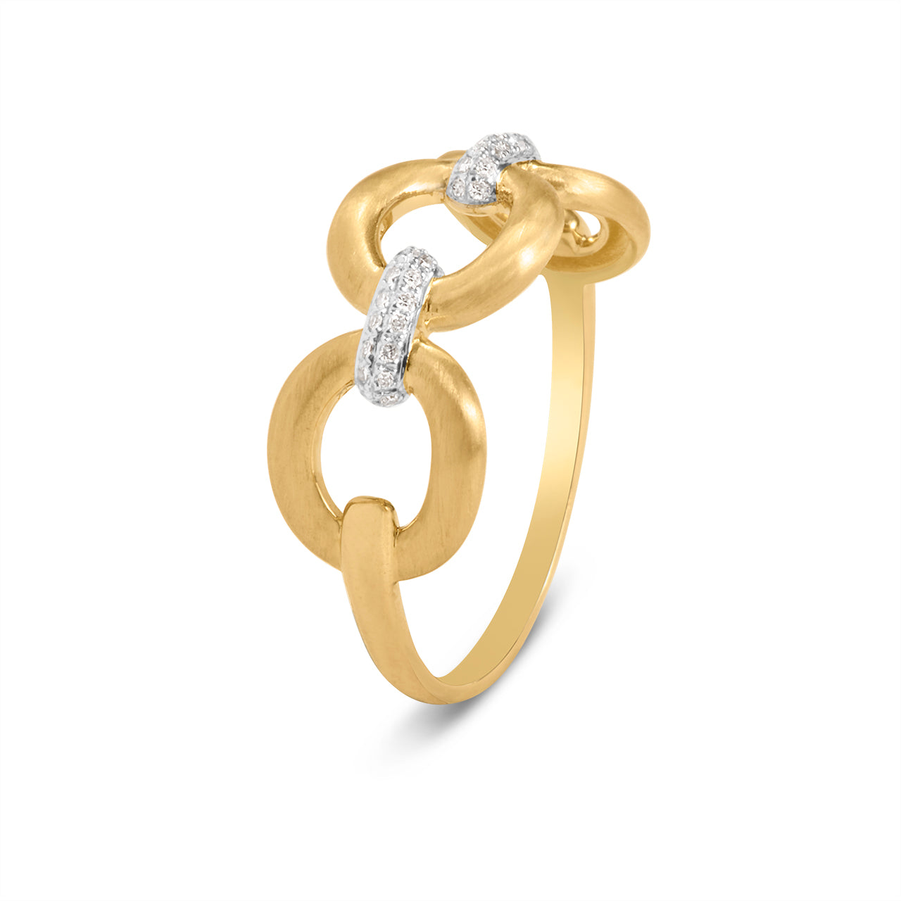 Diamond Oval Link Ring