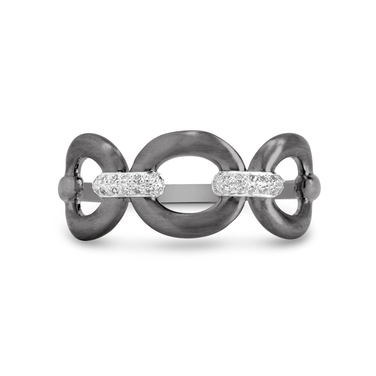 Diamond Oval Link Ring