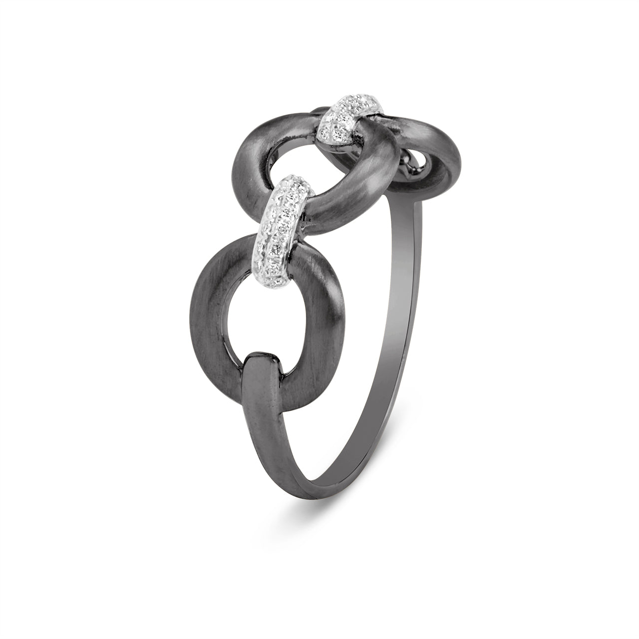 Diamond Oval Link Ring