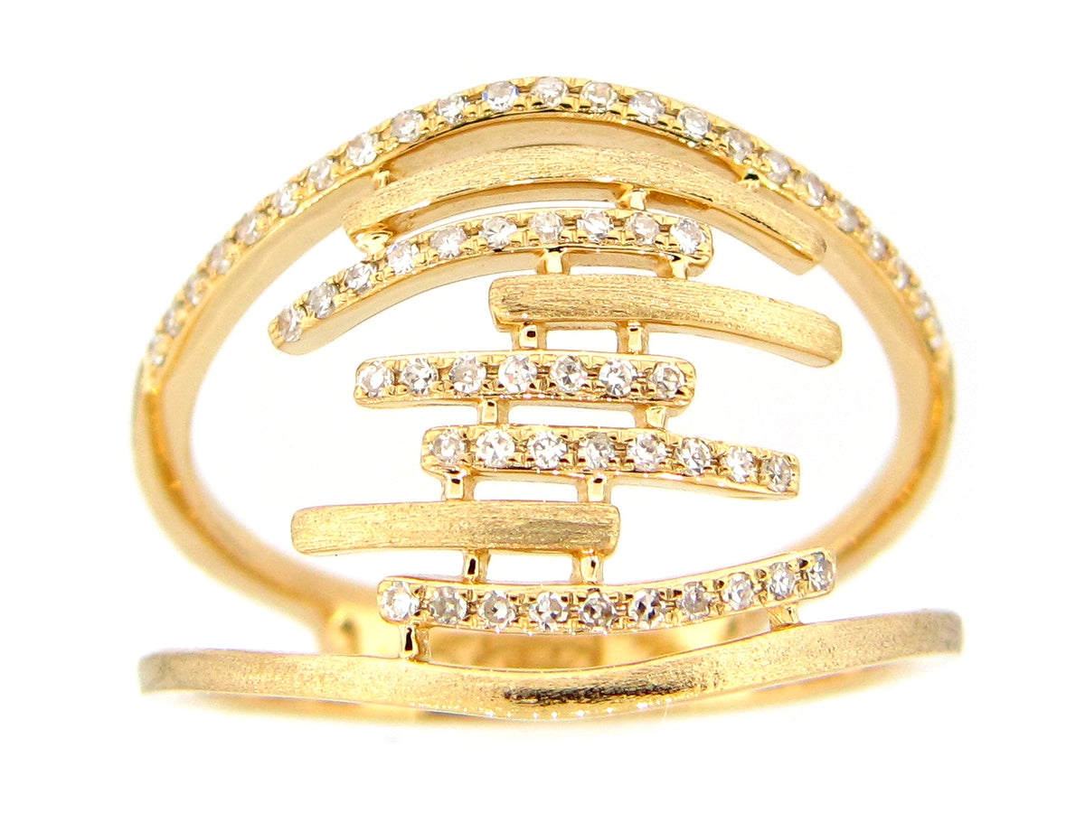 DIAMOND SPLIT SHANK BAR RING, 14KY (N)