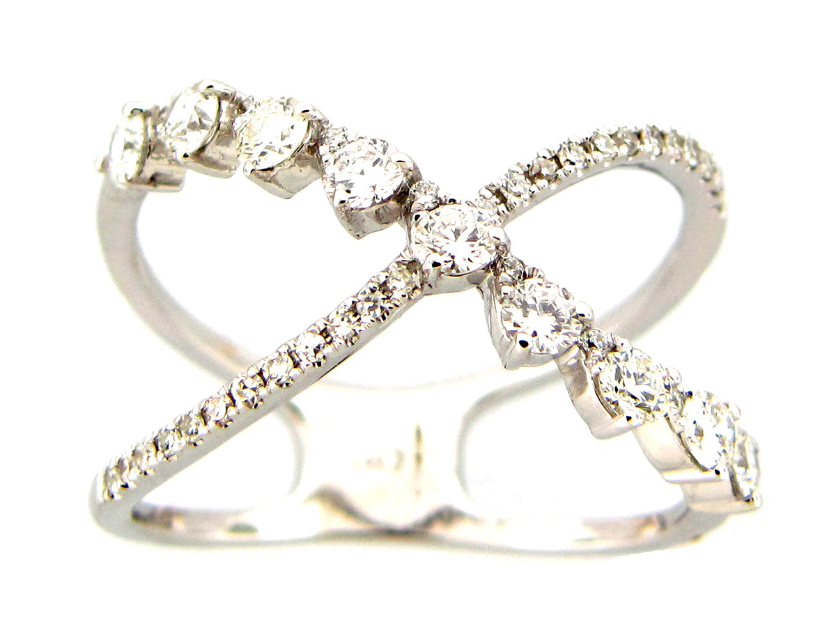 DIAMOND X RING, 14KW (N)
