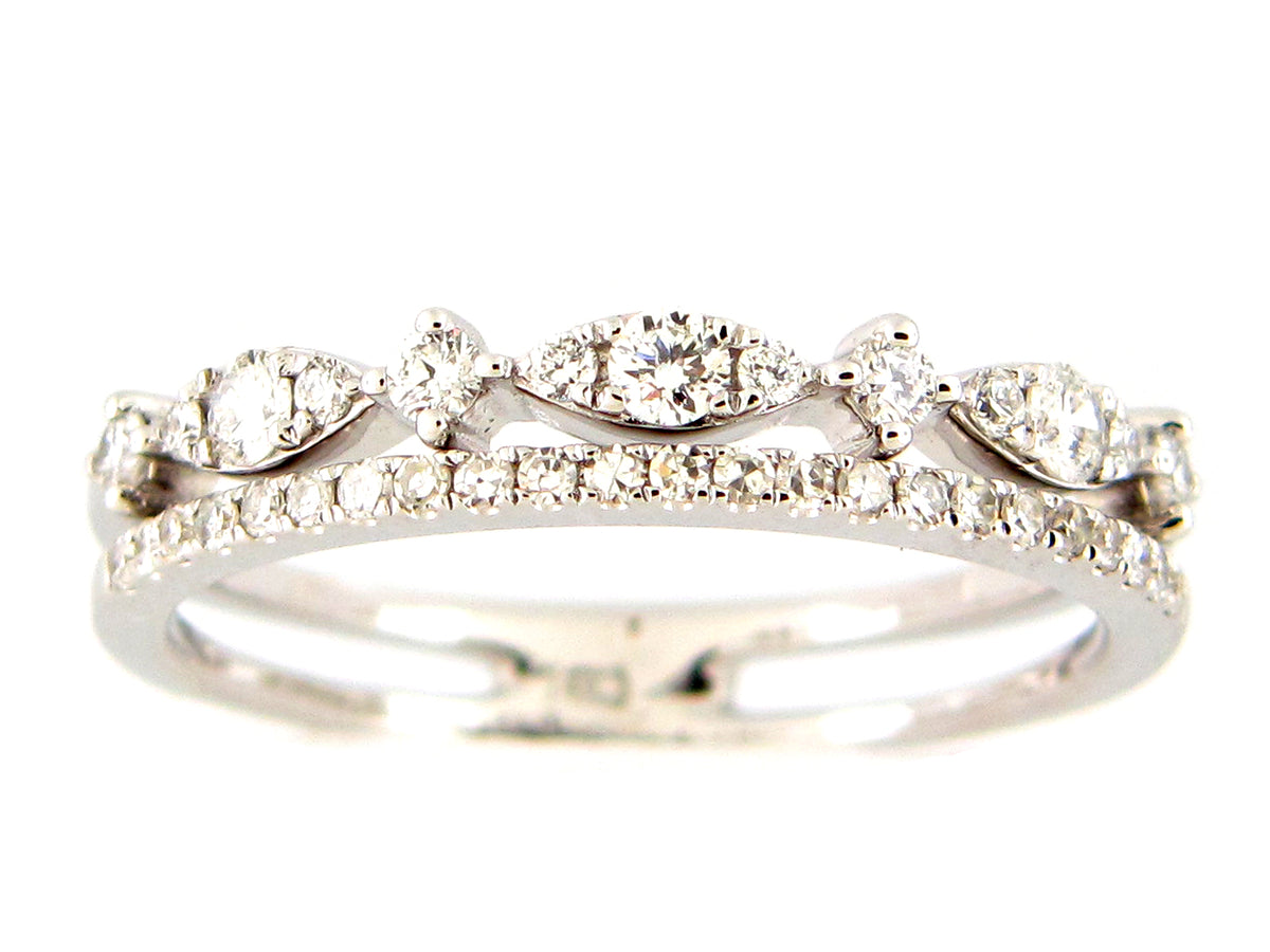 DIAMOND CROWN RING, 18KW (N)